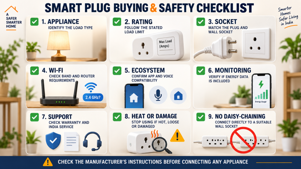 best smart plugs in India - smart plug buying and electrical safety checklist for Indian homes