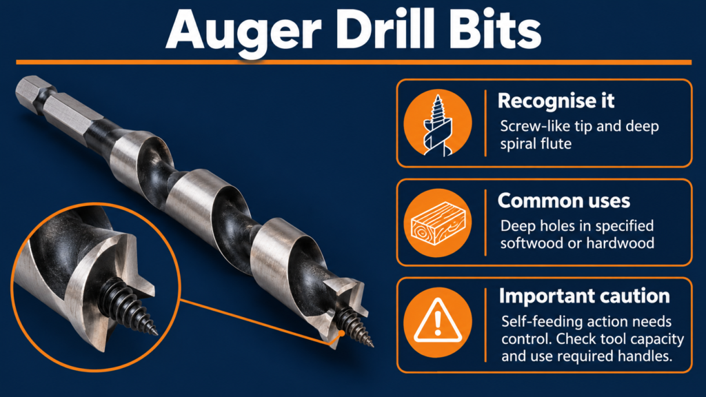Auger drill bits