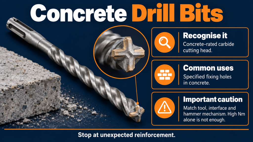 Concrete drill bits